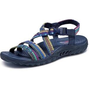 Skechers Women's Reggae Sew Me Boho Woven Strappy Slingback Sandals Size 10